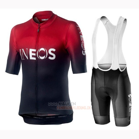 Castelli Ineos Kurzarmtrikot 2019 und Kurze Tragerhose Shwarz Rot